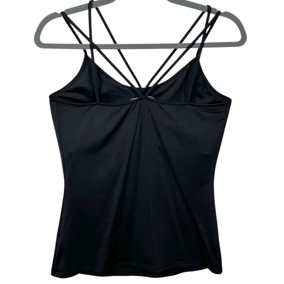 Boston Proper Black Ruched Strappy Camisole – Size S Stretch Nylon Blend - Picture 2 of 10